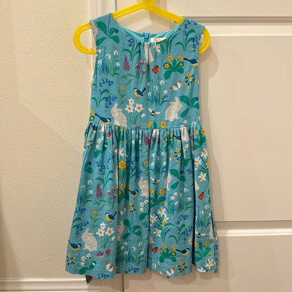 Mini Boden Blue Bunny Linen Dress Tulle Lined 6/7 - Picture 3 of 7